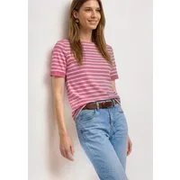 STREET ONE Rundhalsshirt Sommershirt mit Boat Neck und Streifen