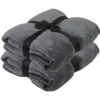Wohndecke 2er Set Kuscheldecke 150x200 cm Fleecedecke Picknickdecke Decke weich