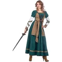 Karneval-Klamotten Wikinger-Kostüm Damen Kriegerin Nordmann Viking Frauenkostüm, Wikingerkleid Frauenkostüm hochwertig Karneval Partnerkostüm