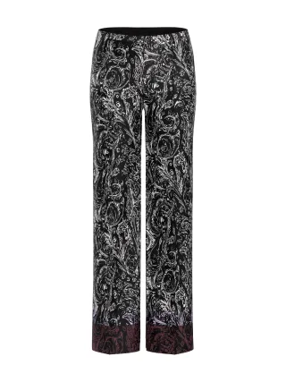 Marc Cain Collections - Hose WINDER Wide Fit mit Allover-Print black new - Gr. - 44