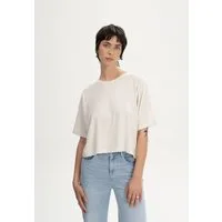 MELA Kurzarmshirt Cropped T-Shirt Style DESNA Fein gerippter Kragen