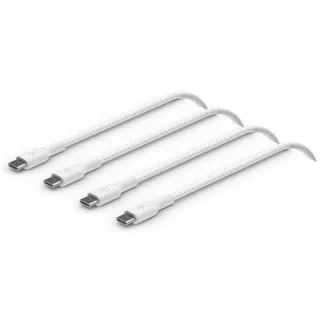 1x2 Belkin geflocht. PVC Kab. 1m USB-C/USB-C weiß CAB004bt1MWH2PK
