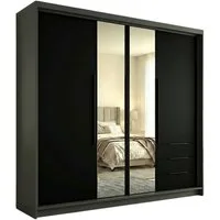 A&J MöbelLand GmbH Drehtürenschrank VIVO mit integrierten Schubladen (Geräumiger vier¬türiger Kleiderschrank mit Schubladen und Metallgriffen. Geräumiger Schrank mit einer Breite von 200 cm und Schubladen, ideal zur Aufbewahrung von Kleidung und Acce