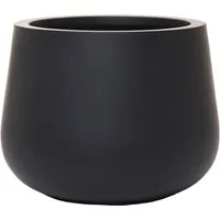 VIVANNO Blumentopf Fiberglas GIRAR Rund - Anthrazit Matt (1 St), 36x27 cm