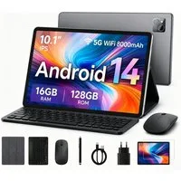 VASOUN TAB11 Android Tablet mit Tastatur,Stift, Maus,10 Zoll, 8000mAh Tablet (10.1", 128 GB, Android, (5G wifi/Octa core/8MP/zwei Lautsprecher)