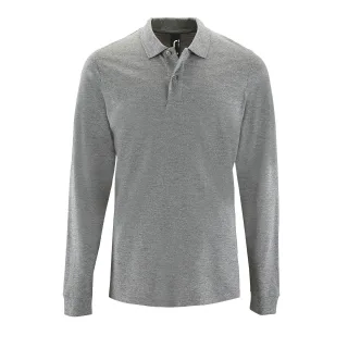 SOLS Mens Perfect Langarm-Pique-Poloshirt (Grau meliert)