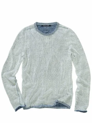 hannes roether Herren Pullover so10so Weiß 50 % Leinen, 45 % Baumwolle, 5 % Kaschmir