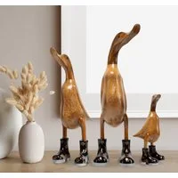 Rikmani Dekofigur Holzfigur Ente, Handgefertigte Dekoration aus Holz, Geschenk, Perfekt als Deko & Geschenk zu jedem Anlass