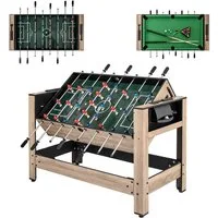 COSTWAY Kickertisch, 2 in 1 Drehbarer Spieltisch, 124cm Billardtisch-Set