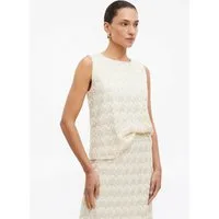 s.Oliver Muskelshirt T-Shirt Top mit Glitzergarn und Ajourmuster
