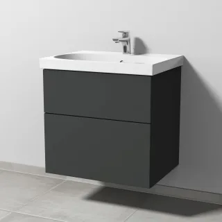 Sanipa 3way Waschtischunterbau zu Geberit Acanto Waschtisch mit 2 Auszügen, Graphit-Matt SP4161B