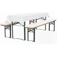 TexDeko Bankauflage Bierbankauflagen-Set mit Tischdecke 100x250cm (universal) 3TLG Set, (Set, 2x Auflage + 1x Tischdecke), blickdicht & waschbar