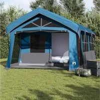 vidaXL Tipi-Zelt, Familienzelt Blau und Grau 620 x 322 x 240 cm Polyester