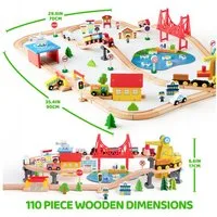 SYNCFUN Spielzeugeisenbahn-Set SYNCFUN 60-teiliges Montessori Holzeisenbahn Set Spielzeug ab 3 Jahren, (110-tlg)
