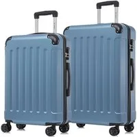 YONSLY Trolleyset Hartschalen-Reisekoffer Rollkoffer Trolley Gepäckset aus ABS, 4 Rollen, (Reiseset, 2 tlg., Größen L&XL), mit 360° Doppelrollen, Zahlenschloss und ergonomischem Gummigriff