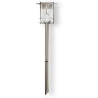 colourliving LED Solarleuchte Edelstahl Solar Gartenleuchte mit 6 LED Solarlampe, Ein-/Ausschalter, Dämmerungssensor, LED fest integriert, kaltweiss, mit Klarlack beschichtet
