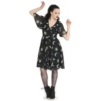 Hell Bunny A-Linien-Kleid Solaris Dress Gothic Mond Sonne Chiffon