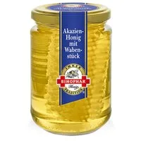 BIHOPHAR Honig, Bihophar Akazien Honig mit Wabenstück Bienenwachs im Glas 500g
