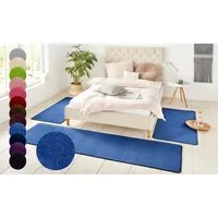 HANSE Home Bettumrandung Shashi, Höhe 8 mm, (3-tlg), Kurzflor, Unifarben, Teppich, Bettläufer, Bettvorleger, Teppichläufer
