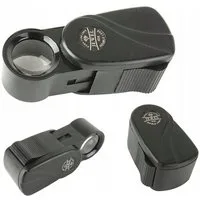 VERK GROUP Handlupe 10x Juwelierlupe Einschlaglupe Taschenlupe 20 mm, 10-fache Vergrößerung, Klappbares Design