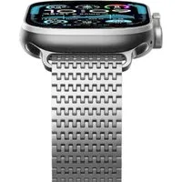 S&T Design Smartwatch-Armband Edelstahl Armband für Apple Watch Magnetisch Metall Ersatzarmband, Milanaise Kompatibel mit Apple Watch 38/40/41/42/44/45/46/49 Titan