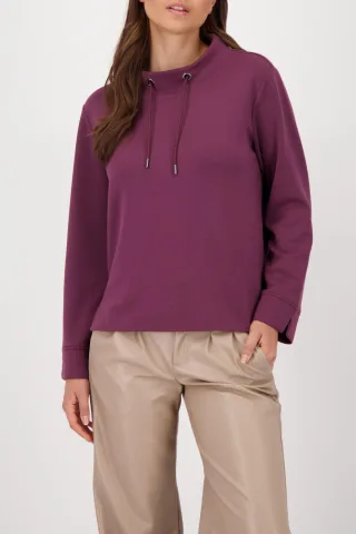 monari - Sweatshirt mit Stehkragen bordeaux - Gr. - 46