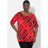 Ulla Popken T-Shirt T-Shirt Punkte A-Linie Rundhals Halbarm
