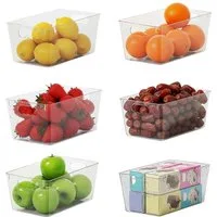 TUWENA Organizer Kühlschrank Organizer 6er Set, Stapelbare Küchen Organizer BPA Frei (6 St), Aufbewahrung Boxen für Einsatz in Kühlschränken, Schränken, Schubladen