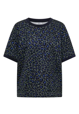 Cecil - T-Shirt mit Animalprint grün - Gr. - L