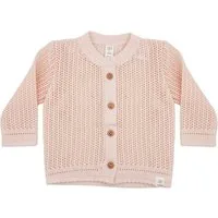 MAXIMO Strickjacke (1-tlg) Muschelrosa, Ajour-Strick, Holzknöpfe, Baby, Festiv