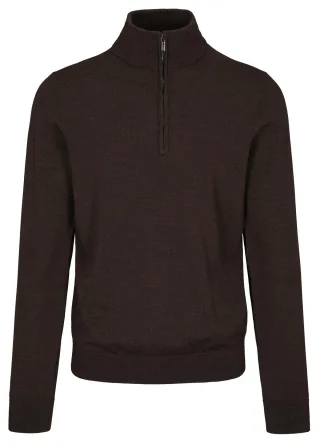 COMMANDER Finest Clothing - Zip Troyer, uni chocolate mel. - Gr. - XXL