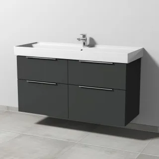 Sanipa 3way Waschtischunterbau zu Villeroy & Boch Collaro Waschtisch mit 4 Auszügen, Graphit-Matt UP8381B