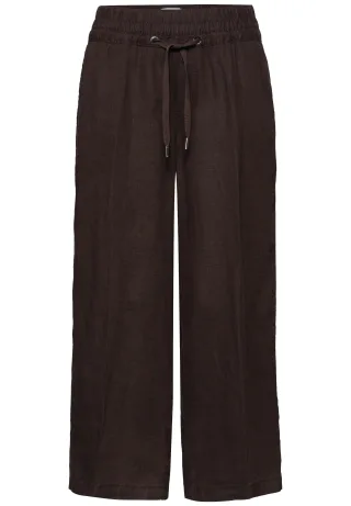 Street One - 7/8 Wide Leg Hose im Loose Fit aus Leinen espresso brown - Gr. - 7