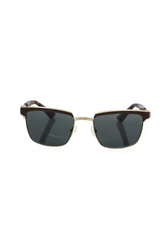 Quadratische Sonnenbrille mit Lederfassung
