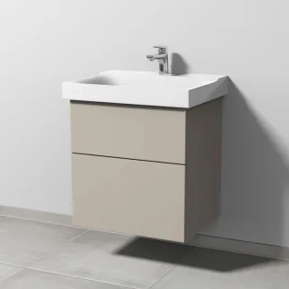 Sanipa 3way Waschtischunterbau zu Geberit Xeno2 Waschtisch mit 2 Auszügen, Kaschmir-Matt SP6601U