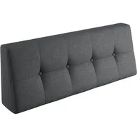 sunnypillow Rückenkissen Palettenkissen gesteppt Rückenkissen 120x40x20/10cm, Anthrazit