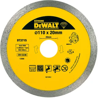 DEWALT EXTREME Diamanttrennscheibe für Fliesensäge DWC410 - DT3715-QZ