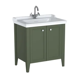 VitrA Valarte Set 80 cm Möbelwaschtisch + Waschtischunterschrank 2 Türen Vintage Grün (Lack),65805 65805