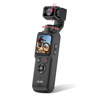 Ourlife 4K Handheld Action Camera 330 Degree Face Tracking Gimbal Stabilizer 64MP Pocket Digital Camera 1.72 Inch Touch