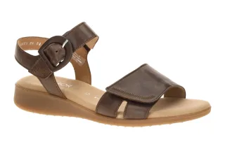 Gabor 82.802 Damen Sandalette sattelbraun Echtleder Keilabsatz