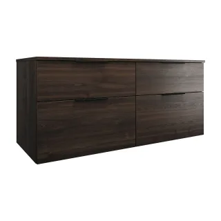 Burgbad Waschtischunterschrank Eqio 619x1400x550 Marone Dekor Trüffel, SGUU140RF2012 SGUU140RF2012