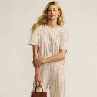 Baumwoll/Leinenmix-Shirt für Damen, Damen, size: regular, Elfenbein, by Lands' End