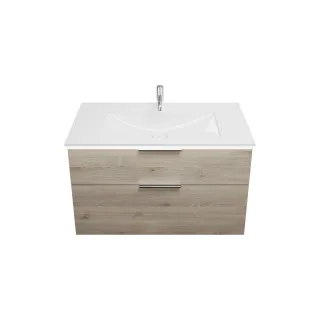 Burgbad Mineralguss Waschtisch-Set Eqio Eiche Dekor Flanelle/Alpinweiss, SEZE102F2632C0001 SEZE102F2632C0001