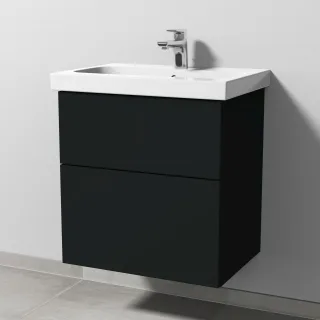 Sanipa 3way Waschtischunterbau zu Geberit iCon Light Waschtisch mit 2 Auszügen, Vulkan-Matt SP5711V