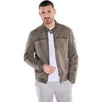 emilio adani Lederjacke Herren Sportive Lammlederjacke, Khaki