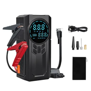 Car Jump Starter with 150PSI Air Compressor Portable Power Bank Tire Inflator 12V Battery Booster for Up to 9.0L Gas 8.0