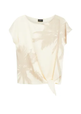 s.Oliver BLACK LABEL - T-Shirt weiß/beige - Gr. - 40
