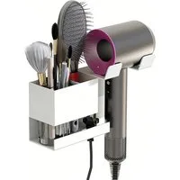 TUWENA Haartrocknerhalter Föhnhalter Wand Ohne Bohren, Föhn Halterung mit Steckerhalter, (Selbstklebend Fönhalter aus Aluminium für Bad Barbershop Hotel)