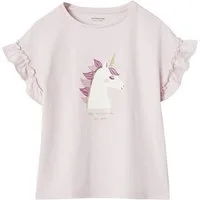 vertbaudet Kurzarmshirt Mädchen T-Shirt mit Volantärmeln