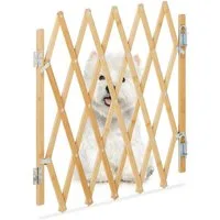 relaxdays Universalschutzgitter Ausziehbares Hundeabsperrgitter in Natur